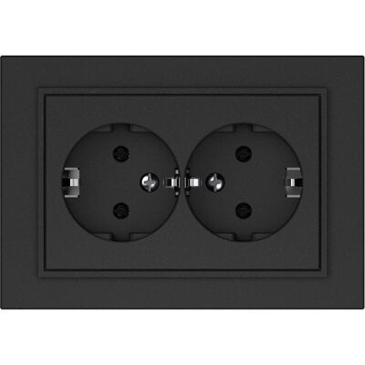 Vila, Prise de courant, SOCKET TWO PLACESRP16-021 QR1000 BLACK Vila, Prise de courant, SOCKET TWO PLACESRP16-021 QR1000 BLACK
