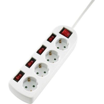 Multiprise Sygonix avec Interrupteurs - Blanc 4 Prises Parafoudre Multiprise Sygonix avec Interrupteurs - Blanc 4 Prises Parafoudre