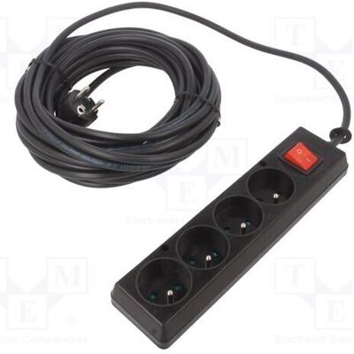 Jonex, Rallonge, Rallonge H03VV-F 3G 1,5 mm² 10 m PVC noir Nombre de prises : 4 (10 m) Jonex, Rallonge, Rallonge H03VV-F 3G 1,5 mm² 10 m PVC noir Nombre de prises : 4 (10 m)
