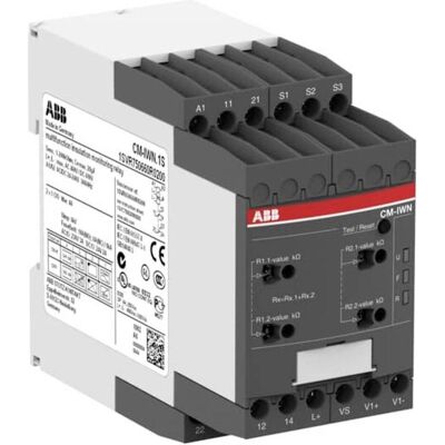 Relais de supervision d'isolation ABB - 3 phases, DPDT, rail DIN Relais de supervision d'isolation ABB - 3 phases, DPDT, rail DIN