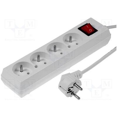 Jonex, Multiprise, Multiprise 4 prises 3 m blanc (PS-470WS) (4x, CEE 7/4, 3 m) Jonex, Multiprise, Multiprise 4 prises 3 m blanc (PS-470WS) (4x, CEE 7/4, 3 m)