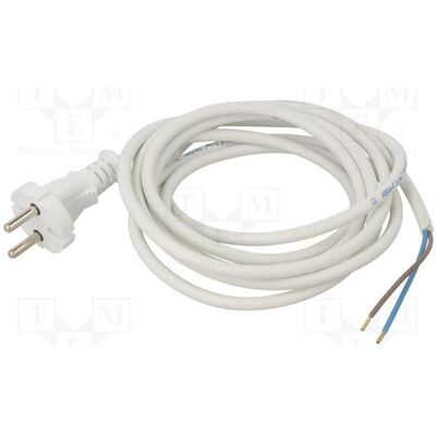 Jonex, Rallonge, Câble H05VV-F 2 × 1 mm², fiche CEE 7/17 (C), câbles en PVC, 3 m, blancs (3 m, CEE 7/17) Jonex, Rallonge, Câble H05VV-F 2 × 1 mm², fiche CEE 7/17 (C), câbles en PVC, 3 m, blancs (3 m, CEE 7/17)