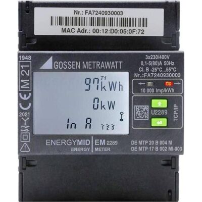 Gossen, Compteur de courant, Metrawatt Compteur triphasé numérique 80A Conforme à la MID : Oui 1p. Gossen, Compteur de courant, Metrawatt Compteur triphasé numérique 80A Conforme à la MID : Oui 1p.