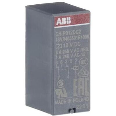 Relais d'interface ABB CR-P012DC2 - 12V DC, 2CO, IP67 Relais d'interface ABB CR-P012DC2 - 12V DC, 2CO, IP67