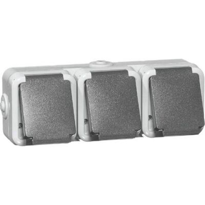 Peha B 6683 WAB SI - Prise avec terre, gris Peha B 6683 WAB SI - Prise avec terre, gris