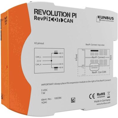 Module CAN RevPi Con de Kunbus - Supporte le bus CAN - Pas d'alimentation supplémentaire Module CAN RevPi Con de Kunbus - Supporte le bus CAN - Pas d'alimentation supplémentaire