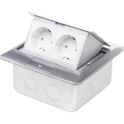 LEDmaxx, Prise de courant, 105625 Prise encastrée de sol double protection contre les contacts accidentels IP20 Al LEDmaxx, Prise de courant, 105625 Prise encastrée de sol double protection contre les contacts accidentels IP20 Al
