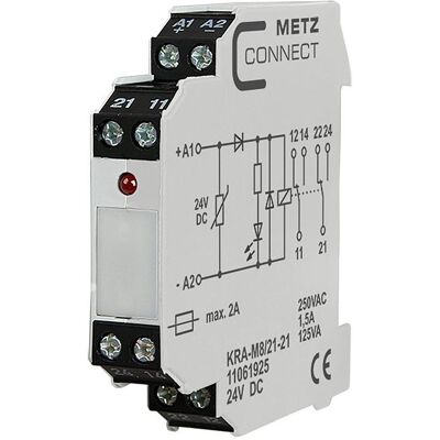Relais Metz Connect 24V/DC - 2 Contacts inverseurs - Compact Relais Metz Connect 24V/DC - 2 Contacts inverseurs - Compact