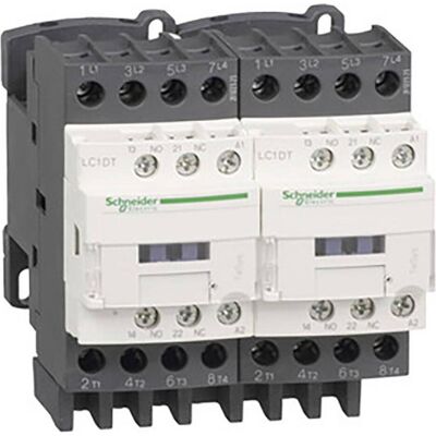 Schneider Combinaison de contacteurs inverseurs, 4p, 25A/AC1, bobine 110V 50/60Hz LC2DT25F7, Relai Schneider Combinaison de contacteurs inverseurs, 4p, 25A/AC1, bobine 110V 50/60Hz LC2DT25F7, Relai