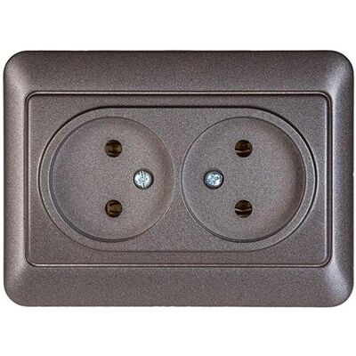 Vila, Prise de courant, PRISE DOUBLE ANTRACITE RP16-020 SL Vila, Prise de courant, PRISE DOUBLE ANTRACITE RP16-020 SL