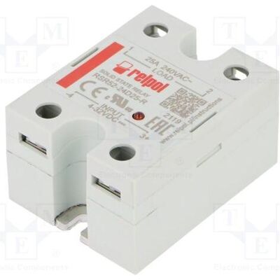 Relpol Relais : à semi-conducteurs Ucntrl : 4÷32 V CC, 25 A, 48÷280 V CA, RSR52, monophasé, Relai Relpol Relais : à semi-conducteurs Ucntrl : 4÷32 V CC, 25 A, 48÷280 V CA, RSR52, monophasé, Relai