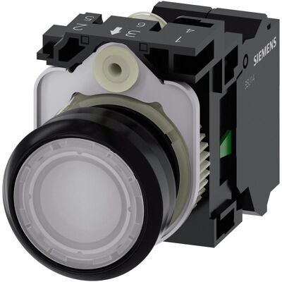 Siemens Bouton poussoir 1f ws rnd Ř22mm 1S 3SU1103-0AB60-3BA0, Bouton + interrupteur, Blanc Siemens Bouton poussoir 1f ws rnd Ř22mm 1S 3SU1103-0AB60-3BA0, Bouton + interrupteur, Blanc