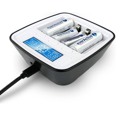 Everactive chargeur de piles professionnel AA / AAA NC-1000M (1 pcs, Batterie), Chargeur de batterie Everactive chargeur de piles professionnel AA / AAA NC-1000M (1 pcs, Batterie), Chargeur de batterie
