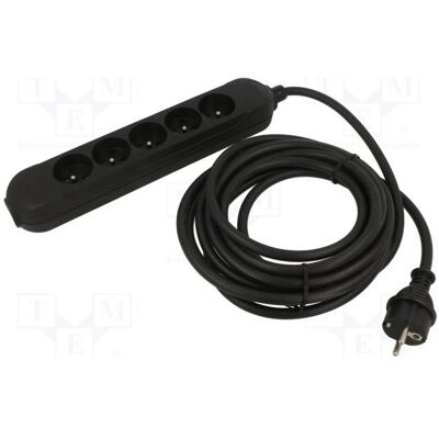Jonex, Rallonge, Rallonge H05VV-F 3G 2,5 mm² 5 m PVC noir Nombre de prises : 5 (5 m, CEE 7/7) Jonex, Rallonge, Rallonge H05VV-F 3G 2,5 mm² 5 m PVC noir Nombre de prises : 5 (5 m, CEE 7/7)