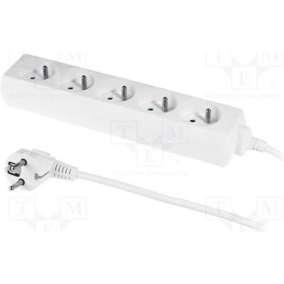Plastrol, Rallonge, Rallonge H05VV5-F 3G1 mm² 1,5 m PVC blanc Nombre de prises : 5 (1.50 m, CEE 7/7) Plastrol, Rallonge, Rallonge H05VV5-F 3G1 mm² 1,5 m PVC blanc Nombre de prises : 5 (1.50 m, CEE 7/7)