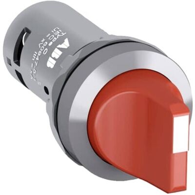 ABB Bouton de sélection, Bouton + interrupteur, Rouge, Argent ABB Bouton de sélection, Bouton + interrupteur, Rouge, Argent