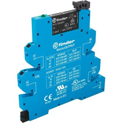 Finder Electromechanical Relay; 24VAC/DC, Relai Finder Electromechanical Relay; 24VAC/DC, Relai