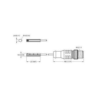 Turck Capteur de champ magnétique pour vérins pneumatiques BIM-UNC-AP6X-0.3-RS4, Câble + prise électronique Turck Capteur de champ magnétique pour vérins pneumatiques BIM-UNC-AP6X-0.3-RS4, Câble + prise électronique