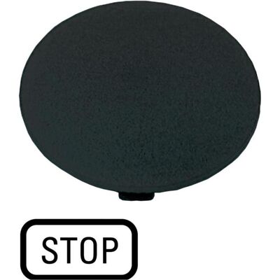 Eaton Plaque de touche, champignon noir, STOP 218282, Bouton + interrupteur, Noir Eaton Plaque de touche, champignon noir, STOP 218282, Bouton + interrupteur, Noir