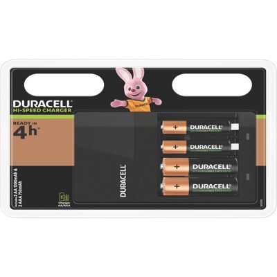 Duracell CEF14 + aku 2+2 (4 pcs, AA, Piles rechargeables + chargeur), Chargeur de batterie Duracell CEF14 + aku 2+2 (4 pcs, AA, Piles rechargeables + chargeur), Chargeur de batterie