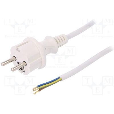 Plastrol, Rallonge, Câble H05VV-F 3 × 1 mm², fiche CEE 7/7 (E/F), câbles en PVC, 3 m, blancs (3 m, CEE 7/7) Plastrol, Rallonge, Câble H05VV-F 3 × 1 mm², fiche CEE 7/7 (E/F), câbles en PVC, 3 m, blancs (3 m, CEE 7/7)