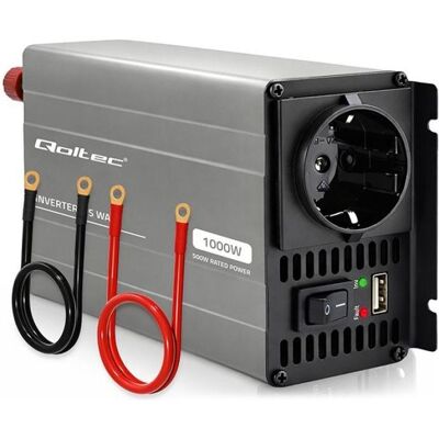 Qoltec MS Wave 12V na 230V 500/1000W USB, Transformateur Qoltec MS Wave 12V na 230V 500/1000W USB, Transformateur