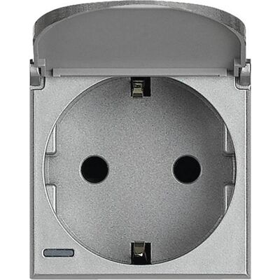Bticino, Prise de courant, PRISE SCHUKO À COUVERCLE rabattable en aluminium (HC4141PW) Bticino, Prise de courant, PRISE SCHUKO À COUVERCLE rabattable en aluminium (HC4141PW)