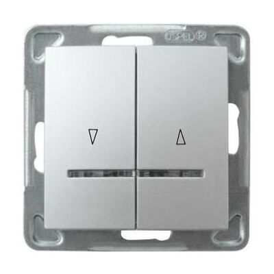 Ospel, Interrupteurs éclairage + volets électriques, Impresja Interrupteur pour volets roulants avec rétroéclairage argenté (ŁP-7YS Ospel, Interrupteurs éclairage + volets électriques, Impresja Interrupteur pour volets roulants avec rétroéclairage argenté (ŁP-7YS