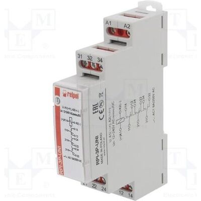Relpol Relais électromagnétique 3P AgSnO, 12-240 V CA, Relai Relpol Relais électromagnétique 3P AgSnO, 12-240 V CA, Relai