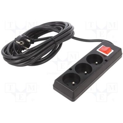 Jonex, Rallonge, Rallonge H03VV-F 3G 1,5 mm² 5 m PVC noir Nombre de prises : 3 (5 m, CEE 7/4) Jonex, Rallonge, Rallonge H03VV-F 3G 1,5 mm² 5 m PVC noir Nombre de prises : 3 (5 m, CEE 7/4)