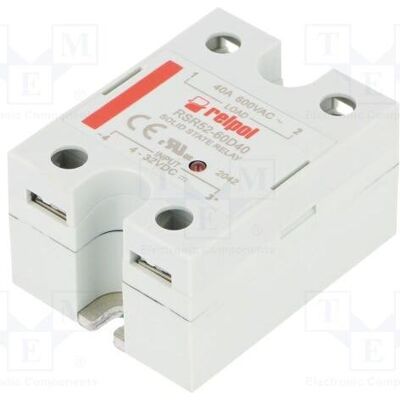 Relpol Relais : à semi-conducteurs Commande : 4÷32 V CC, 40 A, 48÷660 V CA, RSR52, monophasé, Relai Relpol Relais : à semi-conducteurs Commande : 4÷32 V CC, 40 A, 48÷660 V CA, RSR52, monophasé, Relai