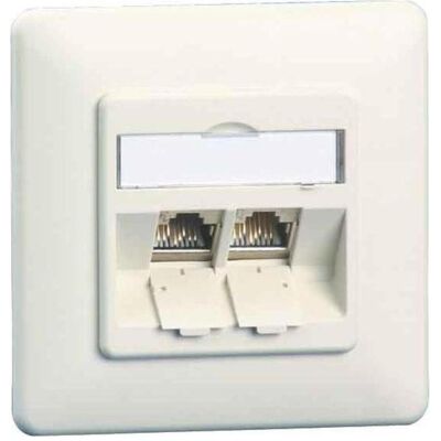 Prise réseau Metz Connect blanche 2 ports - Réseau & Téléphone Prise réseau Metz Connect blanche 2 ports - Réseau & Téléphone