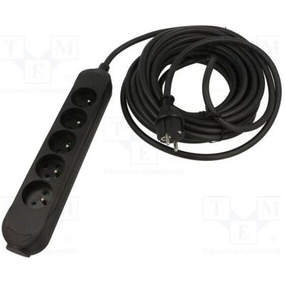 Jonex, Rallonge, Rallonge H05VV-F 3G 2,5 mm² 10 m PVC noir Nombre de prises : 5 (10 m, CEE 7/7) Jonex, Rallonge, Rallonge H05VV-F 3G 2,5 mm² 10 m PVC noir Nombre de prises : 5 (10 m, CEE 7/7)