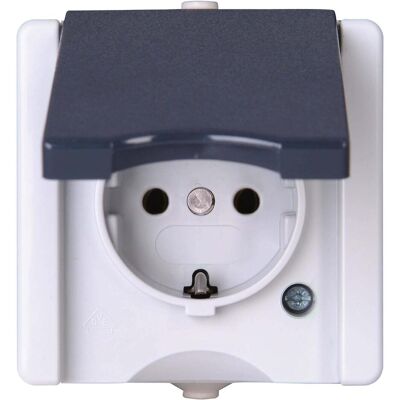 Kopp Modèle 947456005 - Interrupteur pour environnements humides, Complet, Prise Schuko, Gris Kopp Modèle 947456005 - Interrupteur pour environnements humides, Complet, Prise Schuko, Gris