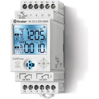 Finder Relais temporisé multifonction 110-240V AC/DC, 16A 84.02.0.230.0000, Relai Finder Relais temporisé multifonction 110-240V AC/DC, 16A 84.02.0.230.0000, Relai