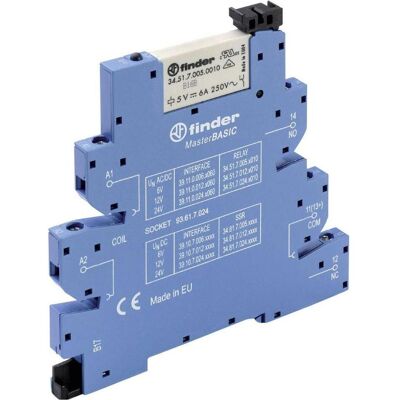 Finder 39.11.0.024.5060 Relais de couplage 24 V/DC, 24 V/AC 6 A 1 inverseur 1 pc., Relai Finder 39.11.0.024.5060 Relais de couplage 24 V/DC, 24 V/AC 6 A 1 inverseur 1 pc., Relai