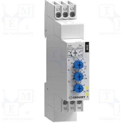 Crouzet Relais de surveillance de tension : surtension, sous-tension 12 V CC, Relai Crouzet Relais de surveillance de tension : surtension, sous-tension 12 V CC, Relai