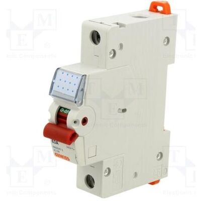 Gewiss Interrupteur-sectionneur Nombre de pôles : 1, pour montage sur rail DIN, 63 A, 240 V CA, Bouton + interrupteur Gewiss Interrupteur-sectionneur Nombre de pôles : 1, pour montage sur rail DIN, 63 A, 240 V CA, Bouton + interrupteur