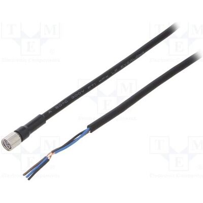 Omron Câble : pour capteurs/automatisation - Connecteur : 3 broches M8 femelle, droit, Câble + prise électronique, Noir Omron Câble : pour capteurs/automatisation - Connecteur : 3 broches M8 femelle, droit, Câble + prise électronique, Noir