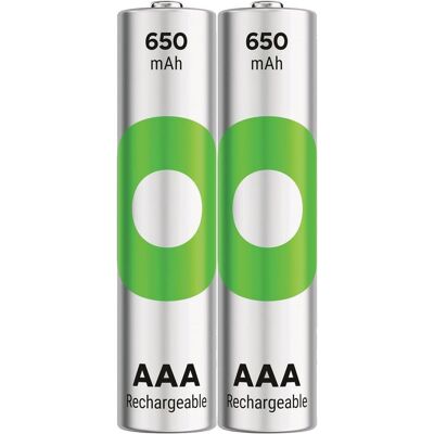 GP Batteries AAA Battery Rechargeable NiMH 650 mAh ReCyko 1.2V 2 PCs (2 pcs, AAA, 650 mAh), Batteries + piles GP Batteries AAA Battery Rechargeable NiMH 650 mAh ReCyko 1.2V 2 PCs (2 pcs, AAA, 650 mAh), Batteries + piles