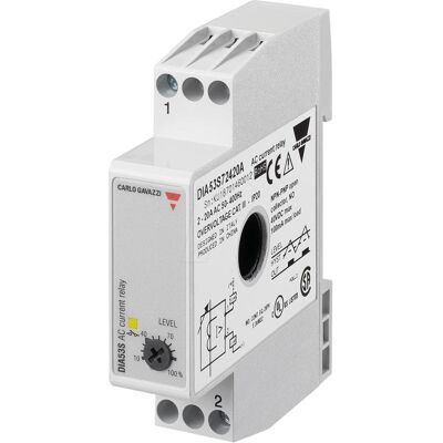 Carlo Gavazzi Transformateur de courant 2-20 AAC, entrée de câble latérale, sortie transistor, 40VDC/100 mA, on, Relai Carlo Gavazzi Transformateur de courant 2-20 AAC, entrée de câble latérale, sortie transistor, 40VDC/100 mA, on, Relai