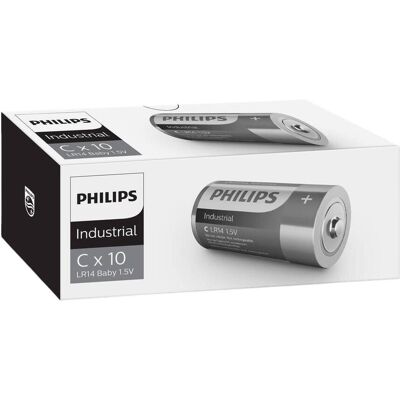 Piles industrielles alcalines Philips LR14I10C/10 - 10 pièces Piles industrielles alcalines Philips LR14I10C/10 - 10 pièces