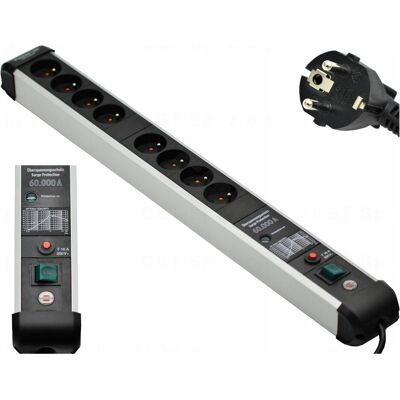 Multiprise Brennenstuhl, Ligne Premium Protect, 8 prises, 3m, Noir/Argent - Protecteur contre surtensions Multiprise Brennenstuhl, Ligne Premium Protect, 8 prises, 3m, Noir/Argent - Protecteur contre surtensions