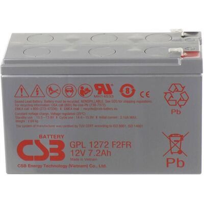 Batterie CSB GPL 1272 - 12 V, 7.2 Ah, Sans entretien - Batterie Batterie CSB GPL 1272 - 12 V, 7.2 Ah, Sans entretien - Batterie