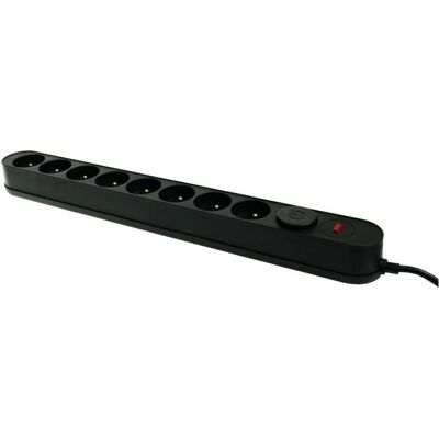 Plastrol, Multiprise, Multiprise : prise de sécurité : 8 prises 230 V CA, 10 A, noire, 3 m (8x, CEE 7/3, 3 m) Plastrol, Multiprise, Multiprise : prise de sécurité : 8 prises 230 V CA, 10 A, noire, 3 m (8x, CEE 7/3, 3 m)