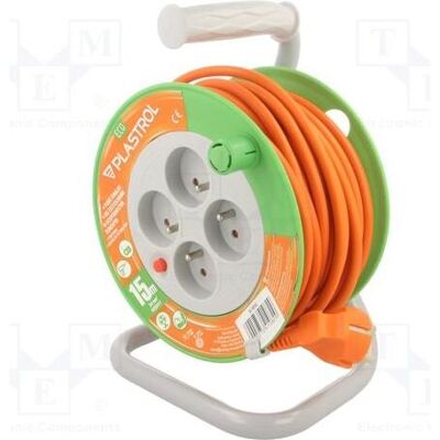 Plastrol, Enrouleur à câble, Rallonge de tambour Standard Line 15m H05VV-F 3x1 4xGS 10A orange (W-98945) (15 m, 1 mm²² mm) Plastrol, Enrouleur à câble, Rallonge de tambour Standard Line 15m H05VV-F 3x1 4xGS 10A orange (W-98945) (15 m, 1 mm²² mm)