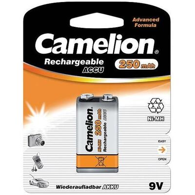 Camelion NH-9V250BP1 Wiederaufladbarer Akku Nickel-Metallhydrid (NiMH) (1 pcs, 9V Block, 250 mAh), Batteries + piles Camelion NH-9V250BP1 Wiederaufladbarer Akku Nickel-Metallhydrid (NiMH) (1 pcs, 9V Block, 250 mAh), Batteries + piles
