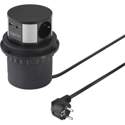 Sygonix, Multiprise, SY-4780156 Tour de prises Noir, argent Contact de protection 1p. (3x, USB-A, 1.50 m) Sygonix, Multiprise, SY-4780156 Tour de prises Noir, argent Contact de protection 1p. (3x, USB-A, 1.50 m)