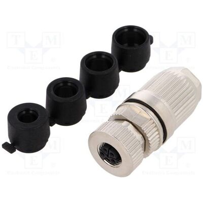Harting Connecteur : fiche M12, broche 5, femelle, 63 V, droite, IP67, pour câble, Câble + prise électronique Harting Connecteur : fiche M12, broche 5, femelle, 63 V, droite, IP67, pour câble, Câble + prise électronique