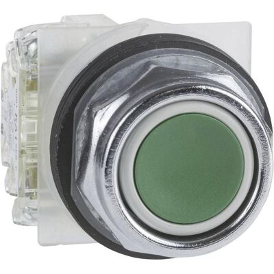 Schneider Bouton-poussoir vert Ø 30, affleurant, sans verrouillage, 1S 9001KR1GH5, Bouton + interrupteur, Vert Schneider Bouton-poussoir vert Ø 30, affleurant, sans verrouillage, 1S 9001KR1GH5, Bouton + interrupteur, Vert